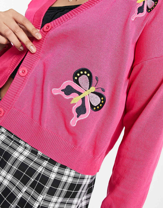 daisy-street-plus-90s-relaxed-boxy-cardigan-in-pink-butterfly-print