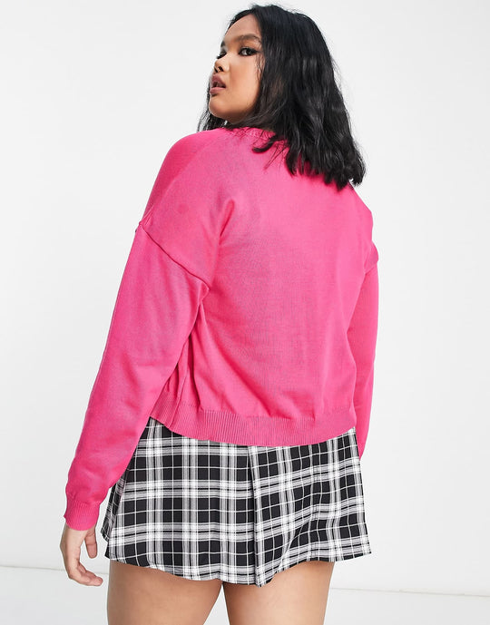 daisy-street-plus-90s-relaxed-boxy-cardigan-in-pink-butterfly-print