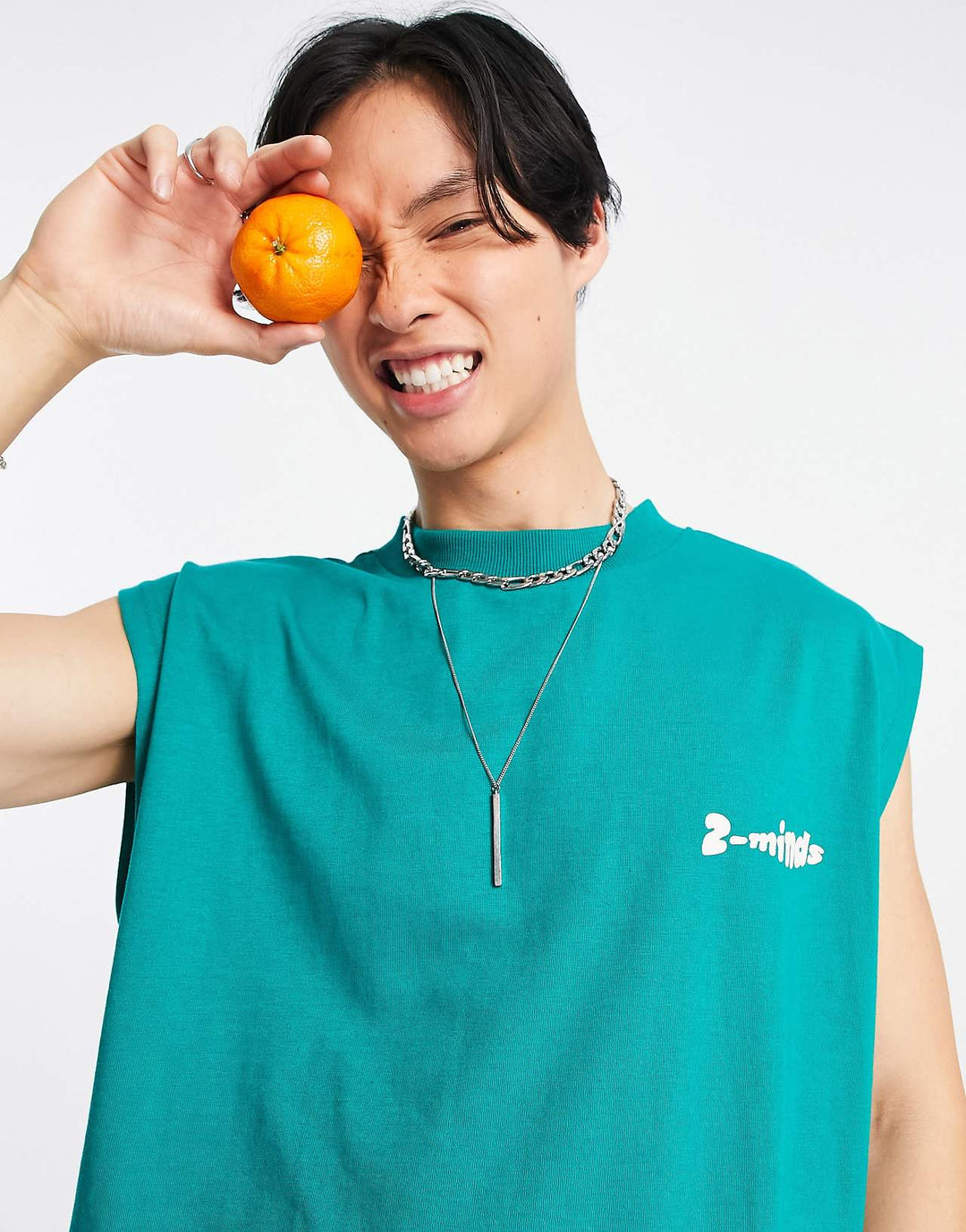 2 Minds Co-ord Juice Back Print Vest in Green