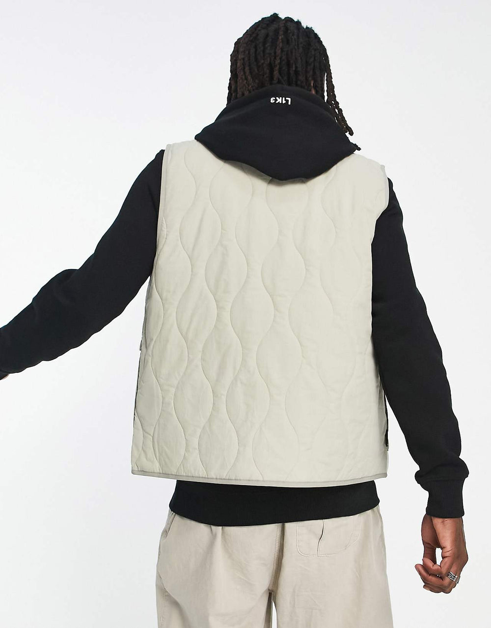 Puma Downtown Collarless Vest in White and Green