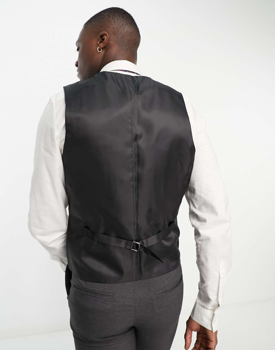 ASOS Design Slim Suit Waistcoat in Charcoal
