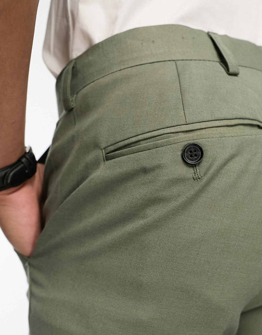 Gianni Feraud Skinny Suit Trousers in Green