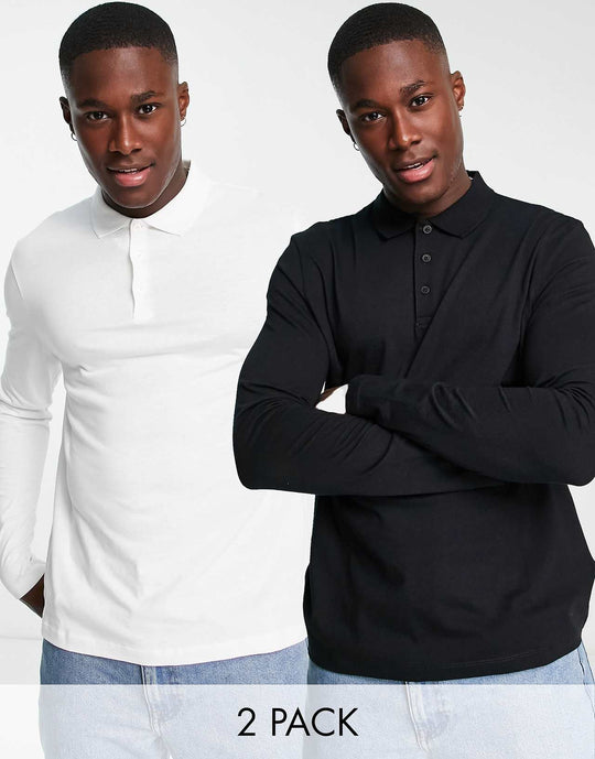 asos-design-2-pack-button-through-jersey-shirt-in-multi