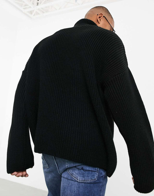 asos-design-oversized-funnel-neck-jumper-in-black