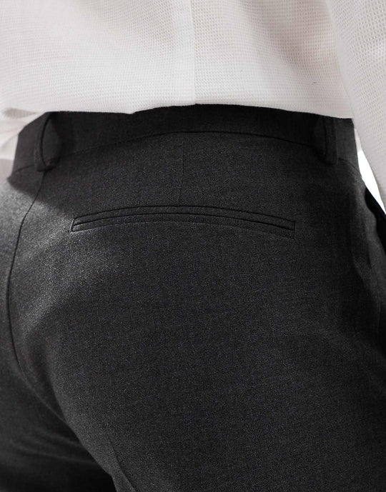 asos design slim smart trousers in charcoal
