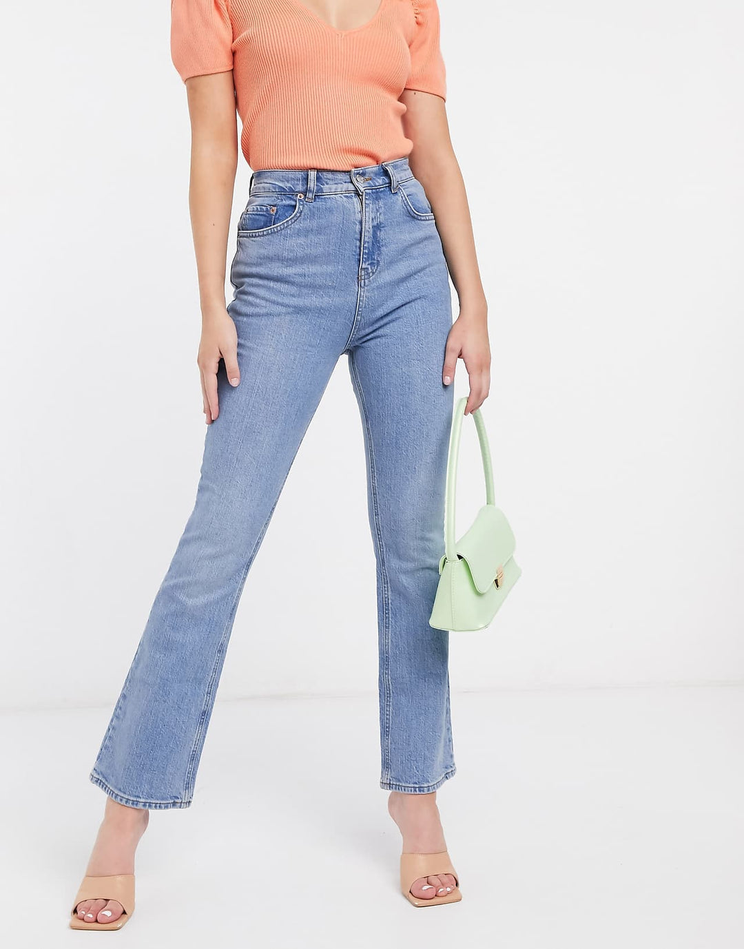asos-design-high-rise-70s-stretch-flare-in-bright-midwash