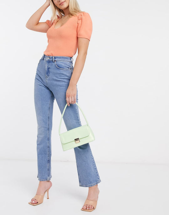 asos-design-high-rise-70s-stretch-flare-in-bright-midwash