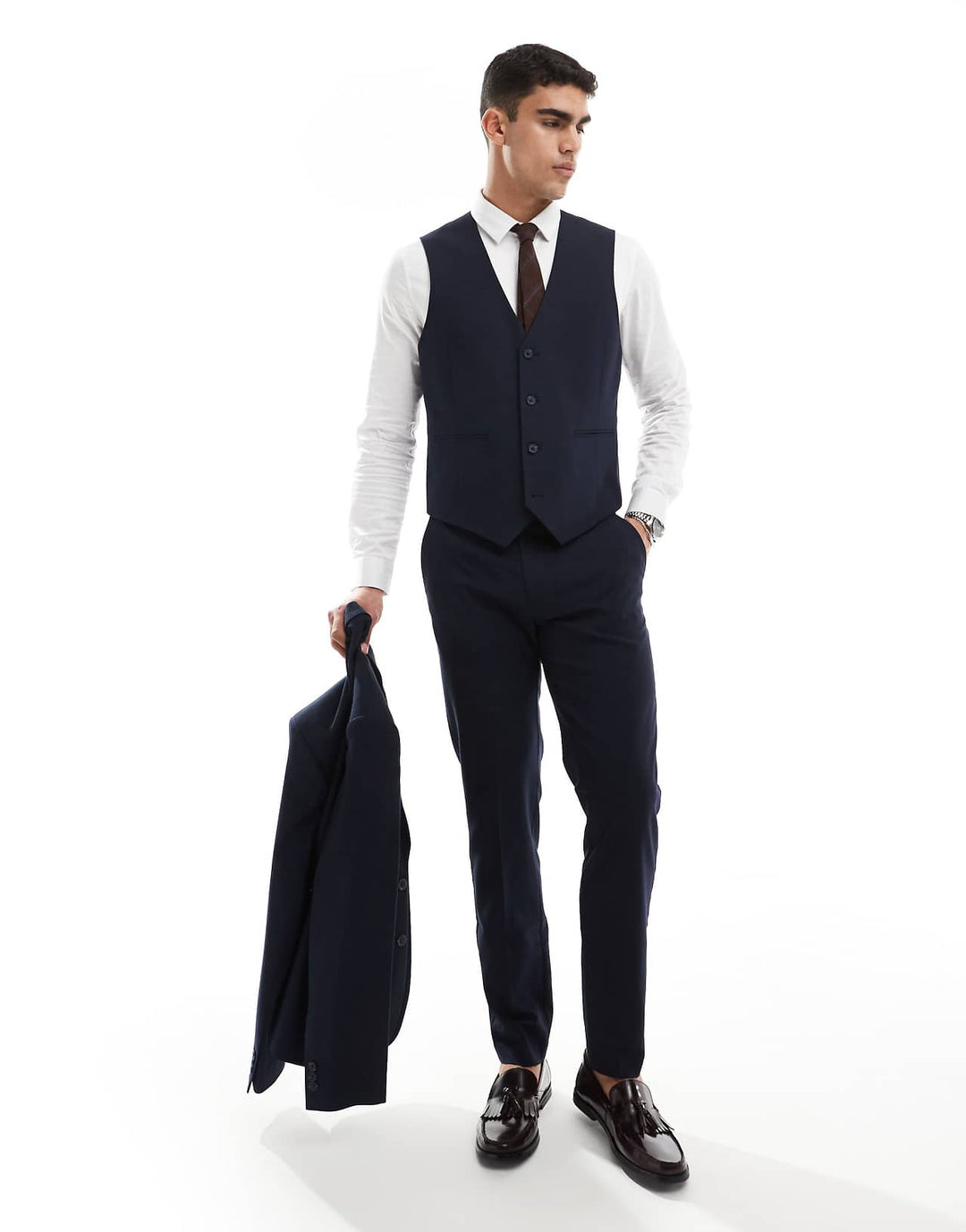 ASOS Design Slim Suit Waistcoat in Navy