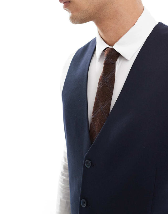 ASOS Design Slim Suit Waistcoat in Navy
