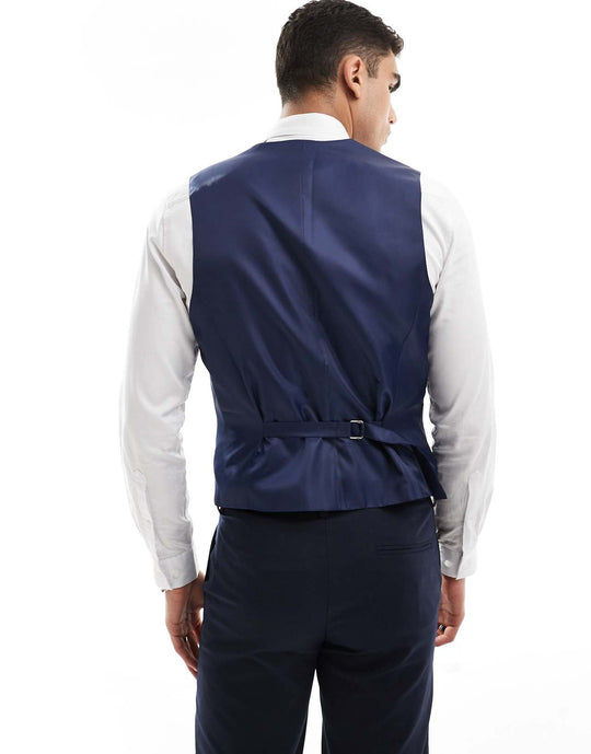 ASOS Design Slim Suit Waistcoat in Navy
