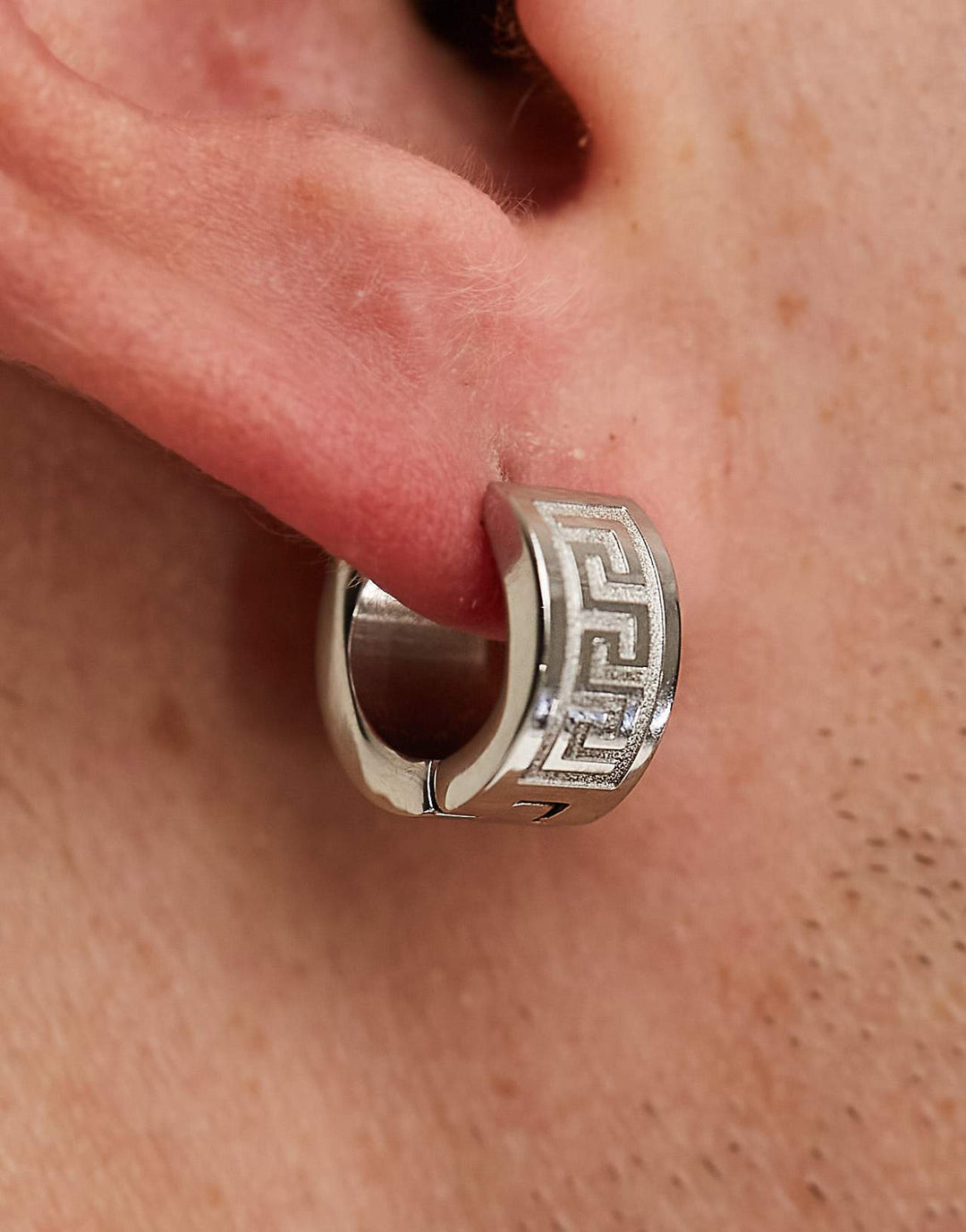 asos-design-waterproof-stainless-steel-hoop-earrings-with-greek-wave-in-silver-tone