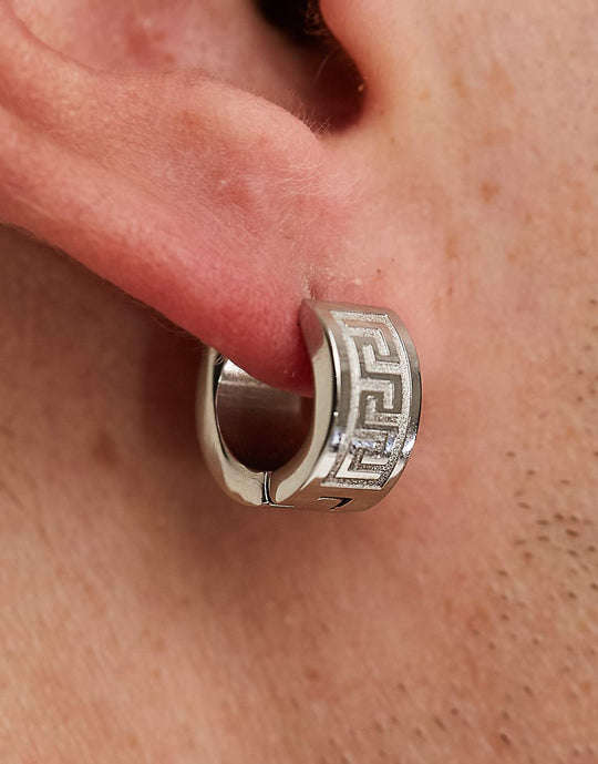 asos-design-waterproof-stainless-steel-hoop-earrings-with-greek-wave-in-silver-tone