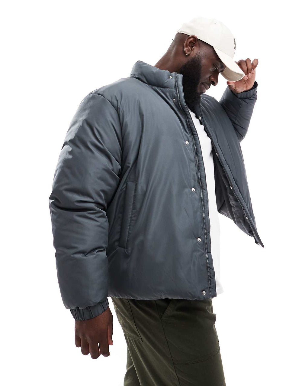 ASOS Design Puffer Jacket in Grey