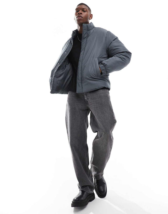 ASOS Design Puffer Jacket in Grey
