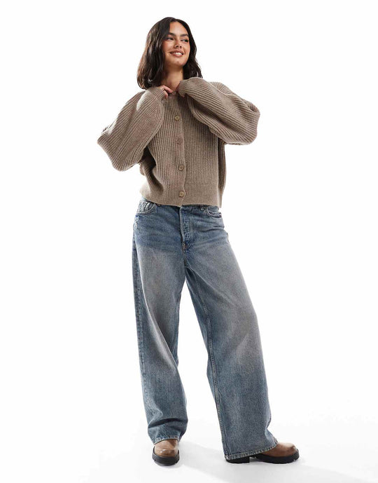 asos-design-oversized-cardigan-in-taupe-brown