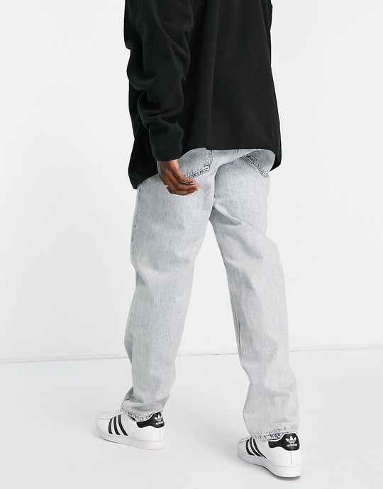 asos-design baggy jeans in vintage light wash blue