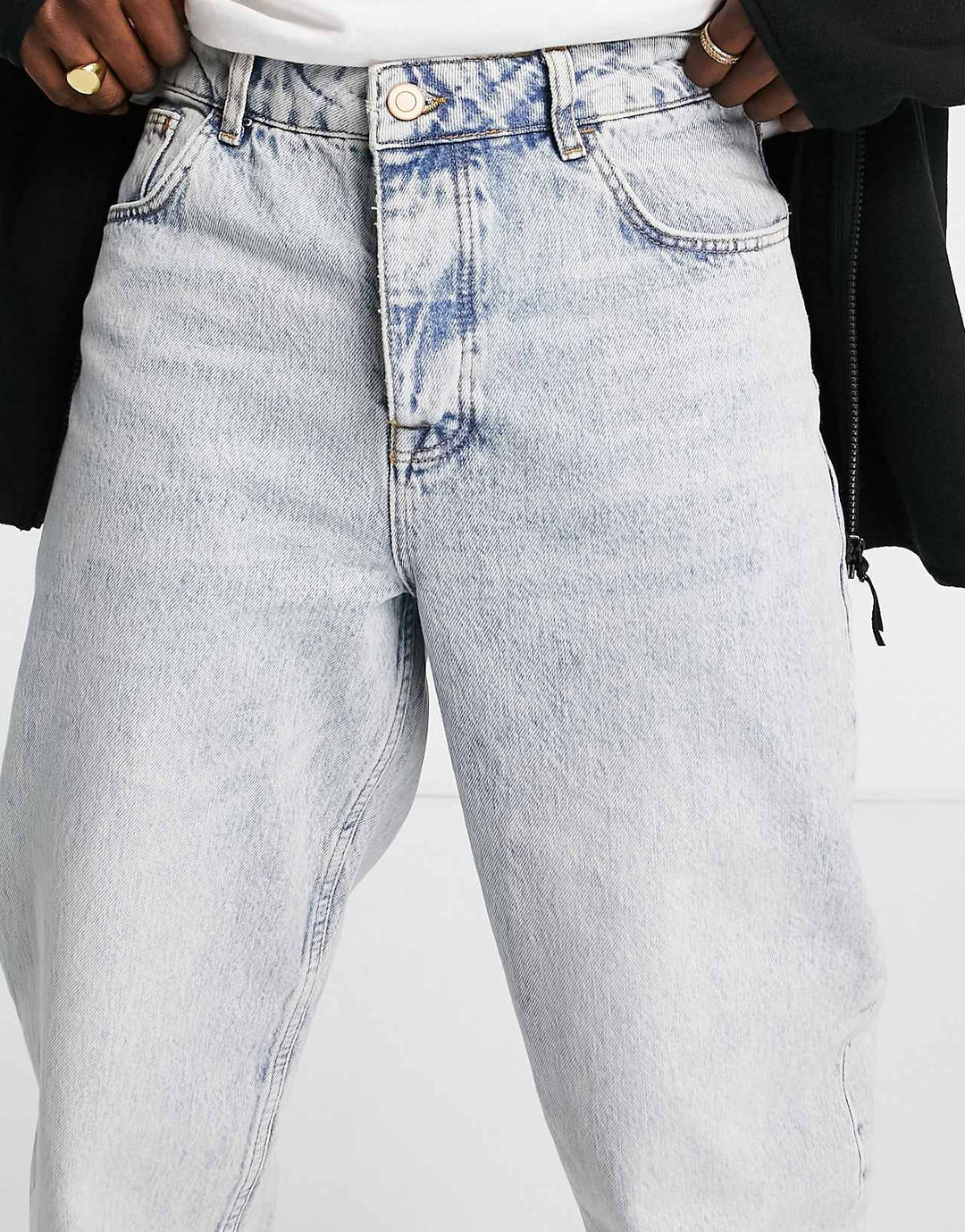 asos-design baggy jeans in vintage light wash blue