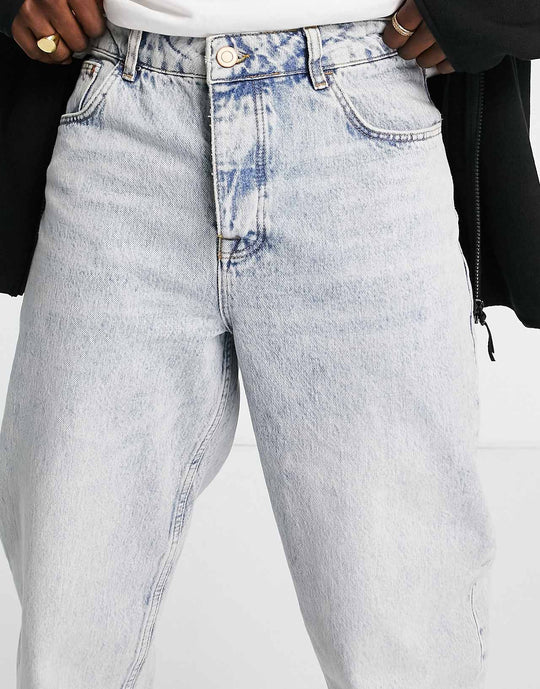 asos-design baggy jeans in vintage light wash blue