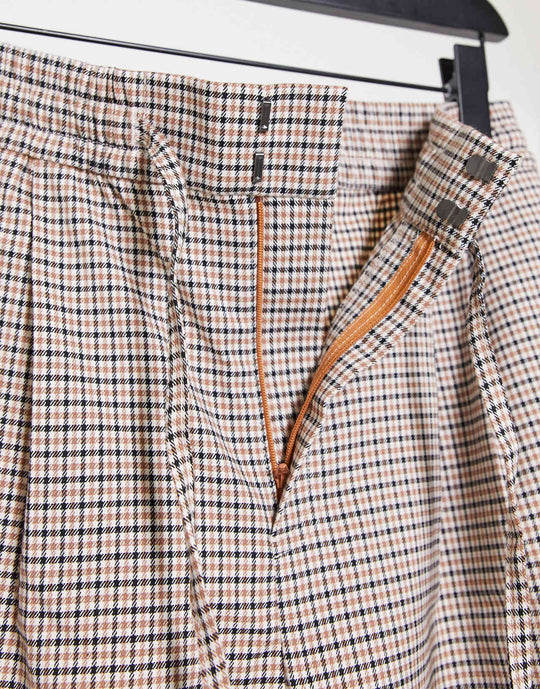 collusion unisex straight leg joggers in heritage check