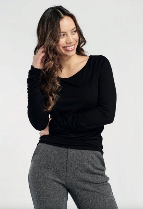 Scoop neck top black - 222621 / RR 6