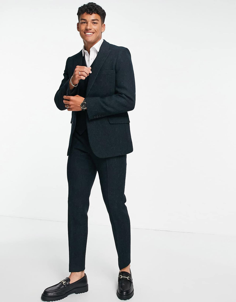 asos-design-slim-suit-jacket-in-100-wool-harris-tweed-in-forest-green