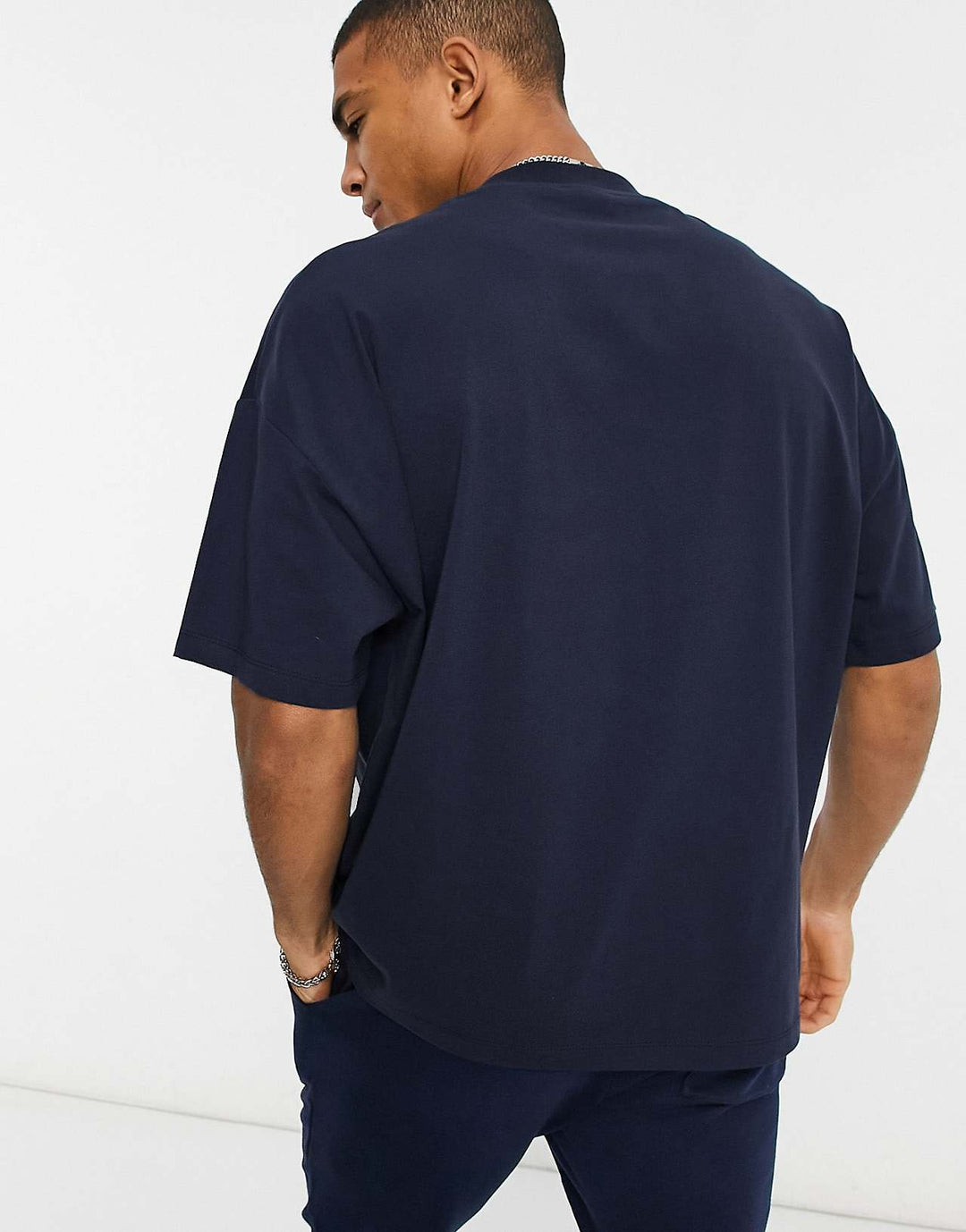asos design oversized t-shirt with crew neck in navy