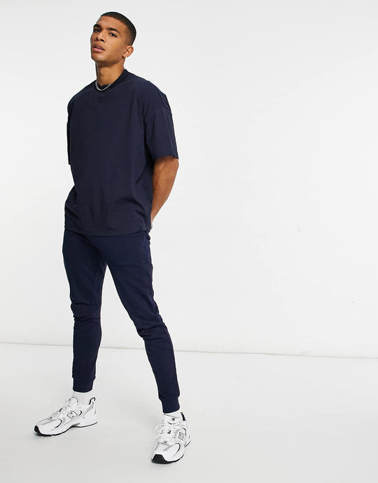 asos design oversized t-shirt with crew neck in navy