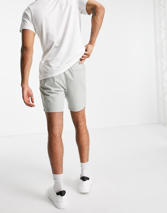 ASOS Design Slim Chino Shorts in Light Grey