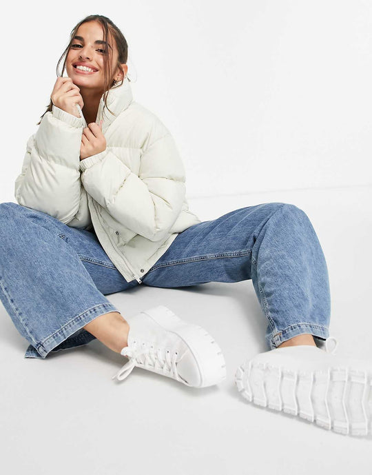 ASOS Design Oversized Puffer Jacket in Cream
