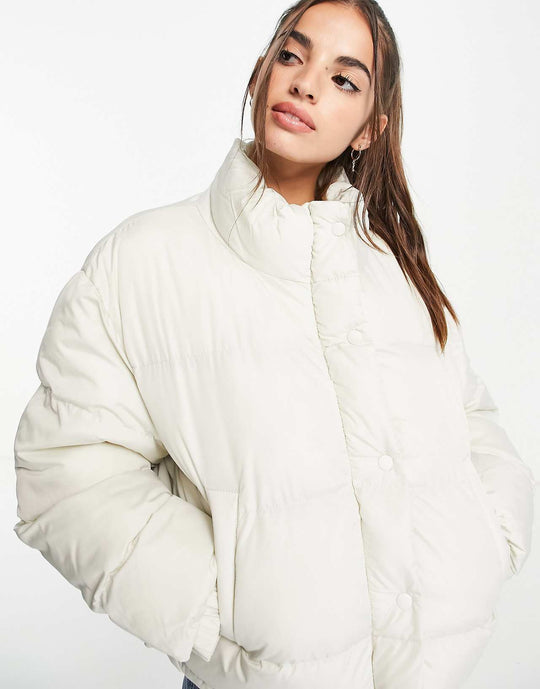 ASOS Design Oversized Puffer Jacket in Cream