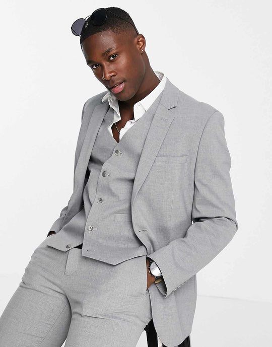 ASOS Design Skinny Suit Jacket in Grey