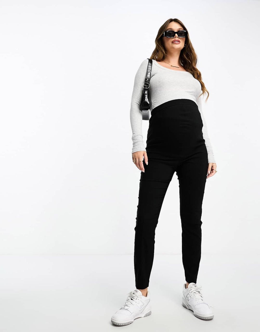 ASOS Design Maternity Tailored High Waist Skinny Trousers in Black