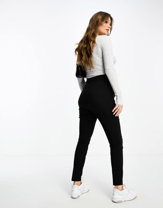 ASOS Design Maternity Tailored High Waist Skinny Trousers in Black