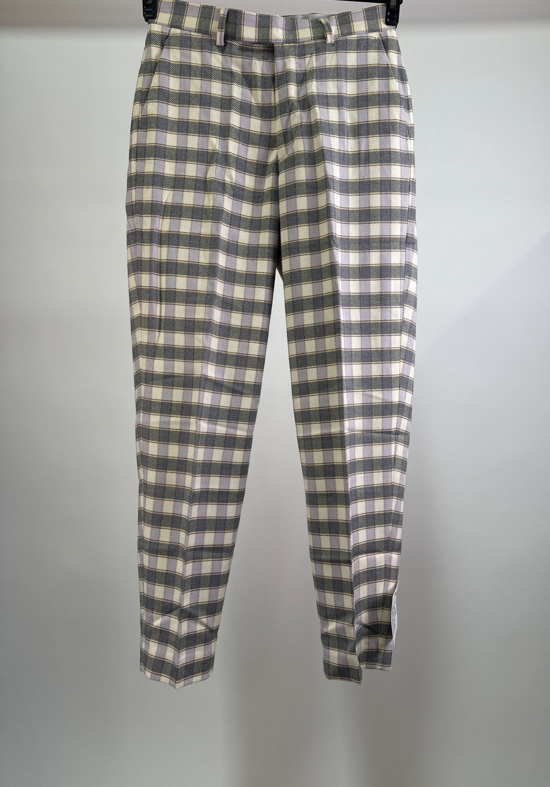 ASOS DESIGN smart oversized tapered trousers in lilac grid check