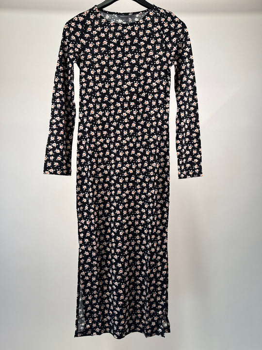 French Connection Floral Dress in black multi