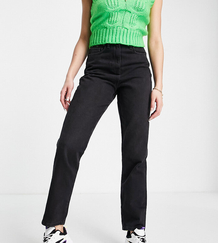 COLLUSION x006 mom jeans in washed black