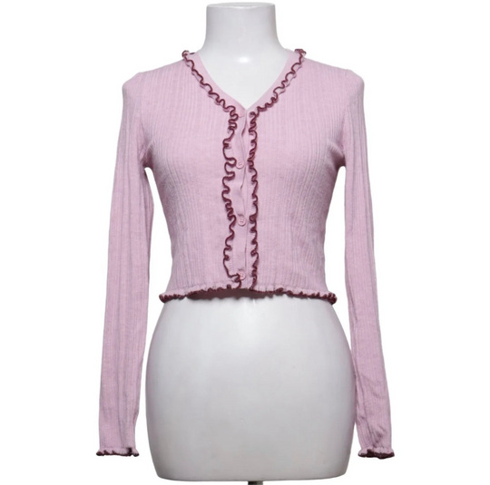 Urban Revivo frill front cardigan in lilac