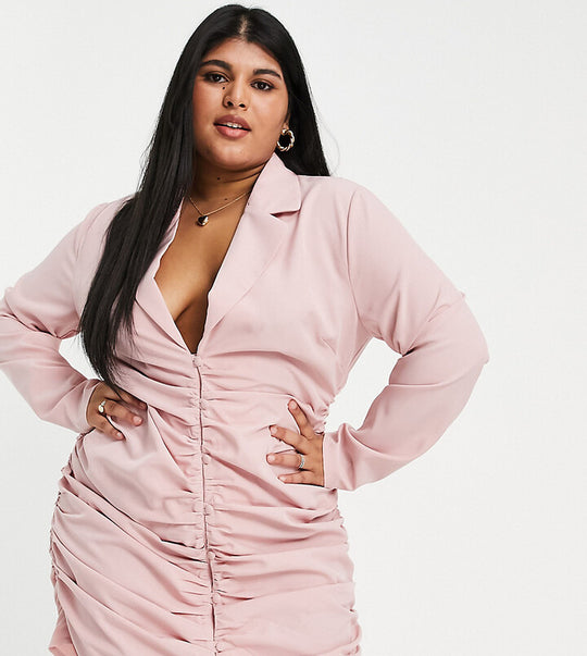 Saint Genies rypytetty hame bleiserimekko vaaleanpunaisena