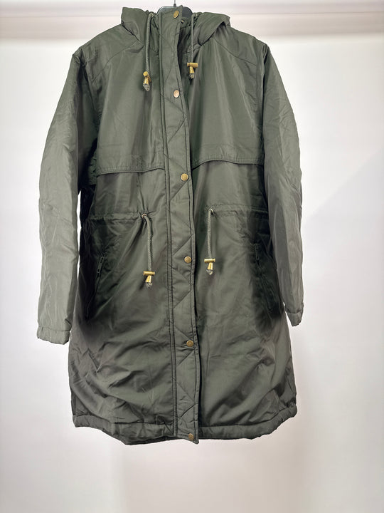 Brave Soul egypt parka coat in khaki