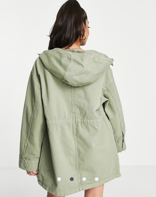 Asos Design lightweight parka in Sage