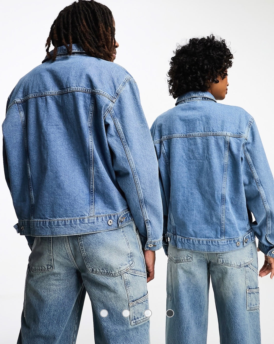 COLLUSION Unisexin oversize-farkkutakki, sininen