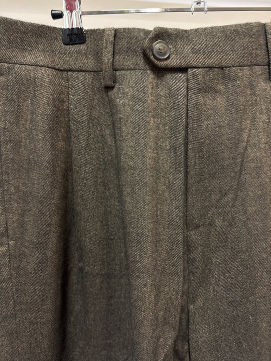 ASOS Design high waist wide leg trousers in brown