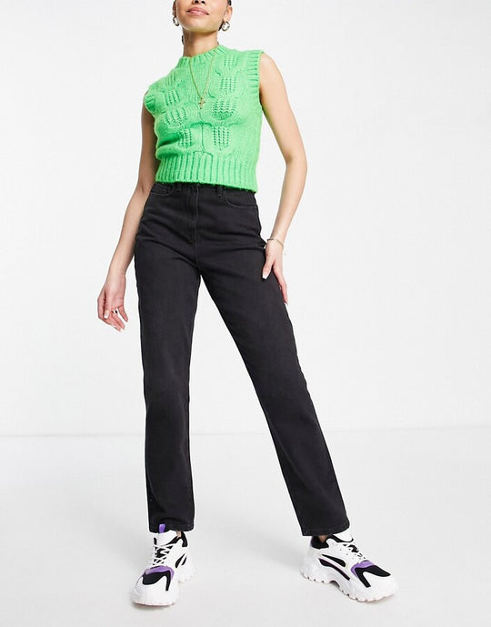 COLLUSION x006 mom jeans in washed black