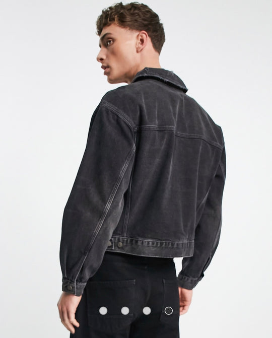 ASOS DESIGN 90s fit denim jacket in black