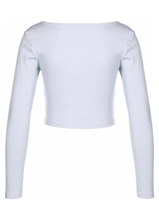 Puma Classics ribbed long sleeve top in light blue
