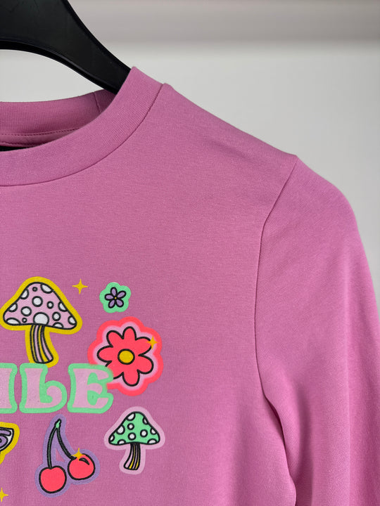 ASOS DESIGN Petite long glitter graphic in pink