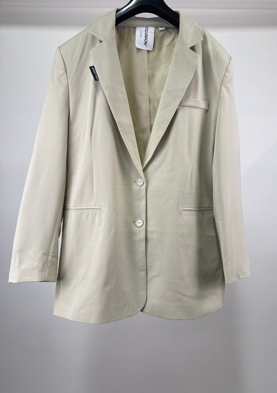 COLLUSION oversize blazer in stone