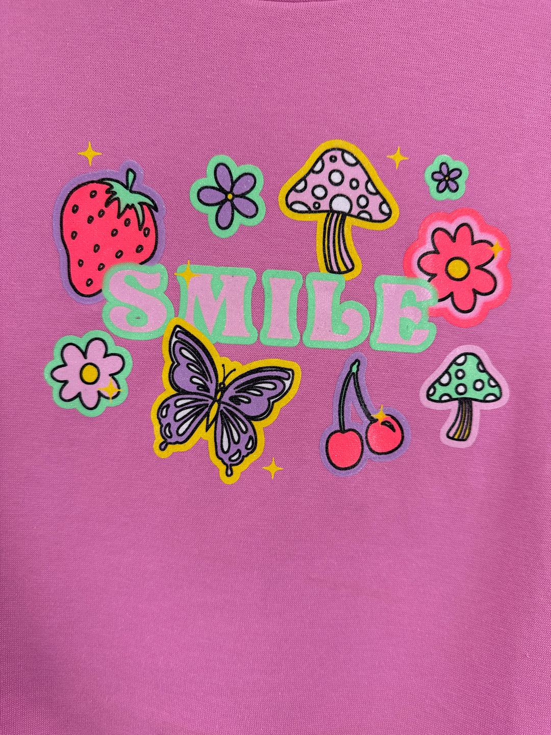 ASOS DESIGN Petite long glitter graphic in pink