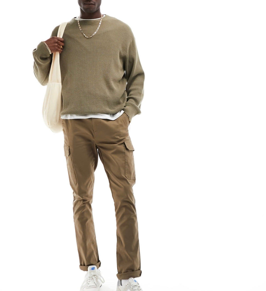 ASOS Design Skinny Cargo Trousers in Brown