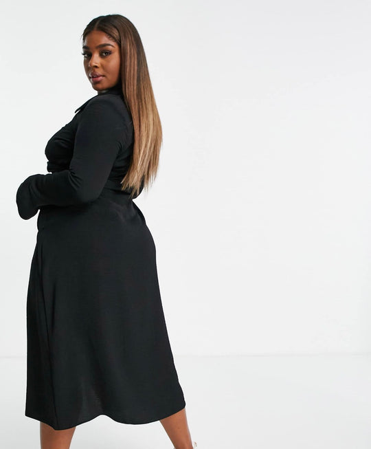 Asos design 70s drape front wrap midi dress